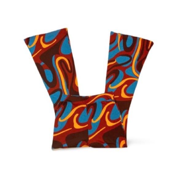 Multicolored Marble Print Flared Pants - Size Small - Picture 4 of 9